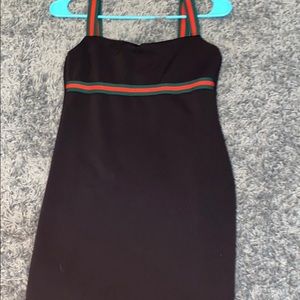 Black dress with gucci stripes